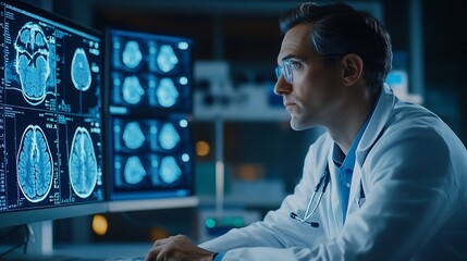 Fototapete - Healthcare technology Medical revolution and the advance of technology Artificial Intelligence AI Deep Learning for Medical Research Transformation of innovation and technology for fut : Generative AI