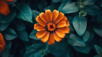 Poster - A beautiful zinnia flower in indonesia : Generative AI