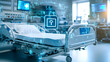 © Studios - Hospital bed with digital lock symbolizing cybersecurity in healthcare.