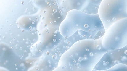 Fototapete - Microbial clusters in organic 3D texture create captivating visual of fluidity and movement, showcasing beauty of microscopic life
