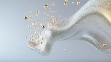 Poster - flowing wave of shimmering particles creates mesmerizing visual effect, evoking sense of elegance and fluidity in this artistic representation