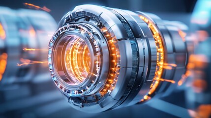 Poster - Futuristic Technology Component with Glowing Elements