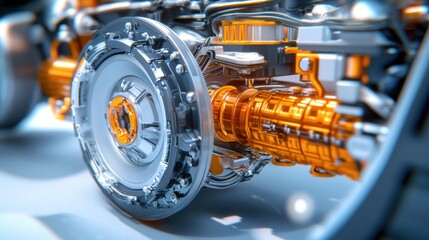 Poster - Close-up of Advanced Engine Component Design