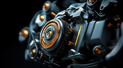Poster - Close-up View of Futuristic Mechanical Component