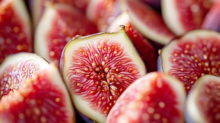 Poster - Sliced fresh figs closeup Macro photo : Generative AI
