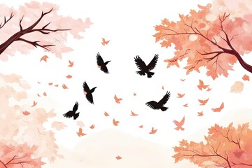 Wall Mural - autumn leaves background