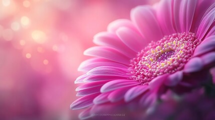 Poster - Gerbera flower close up Macro photography Card Gerbera Flower Natural romantic conceptual floral Macro background : Generative AI