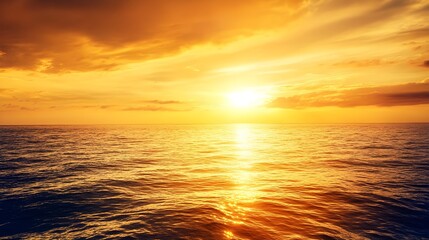 Wall Mural - golden sunset over the vast ocean
