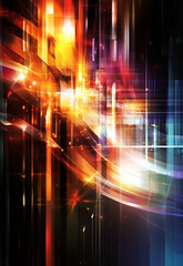 Poster - Technology Particle abstract Background A visual representation of the Schrodinger equation in quantum mechanics