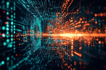 Digital Technology background of data and network