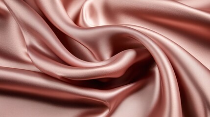 Wall Mural - A close-up of soft, flowing satin fabric in a delicate pink hue.