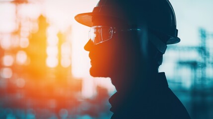 Chemical engineer inspecting cooling system at oil refinery 