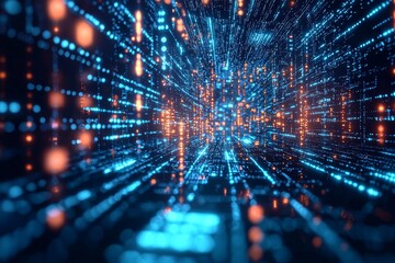 Digital Technology background of data and network