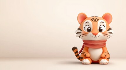 Adorable Cartoon Tiger Plush Toy for Nursery Decor and Children s Room Design