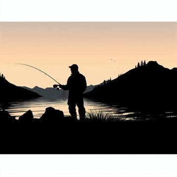 Free Photo man having fishing experience fishing at the lake