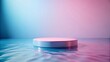 © janya - pink and blue podium floating on water, perfect for displaying cosmetic products , cosmetic, product, display, stand, podium,pink