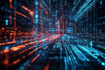Digital Technology background of data and network