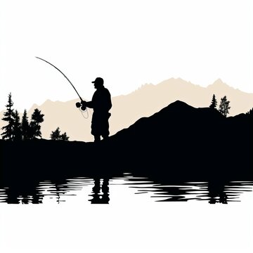 Free Photo man having fishing experience fishing at the lake