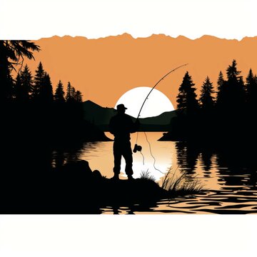 Free Photo man having fishing experience fishing at the lake