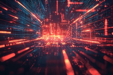Digital Technology background of data and network