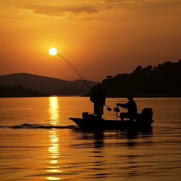 Free Photo man having fishing experience fishing at the lake