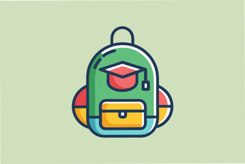 Wall Mural - Backpack Education Glyph Icon stock vector illustration