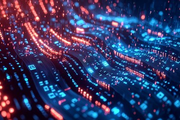 Digital Technology background of data and network
