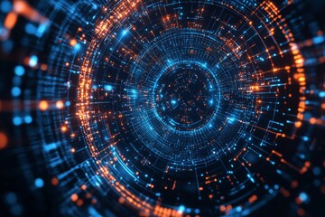 Digital Technology background of data and network