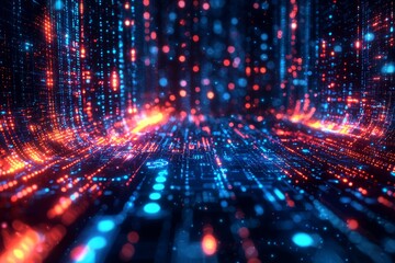 Digital Technology background of data and network
