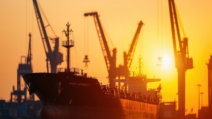 Loading containers onto cargo ship with large crane 