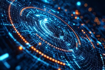 Digital Technology background of data and network