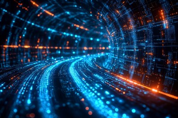 Digital Technology background of data and network