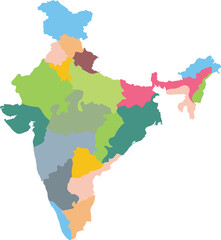  map of india flat design