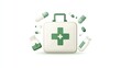 © Boontharika - Medical first aid kit with green cross and various healthcare items. Perfect for illustrating emergency or healthcare concepts.