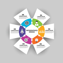 Poster - Circle diagram vector infographic presentation template chart 6 options