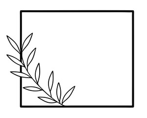 Sticker - Square botanical frame element with leaves