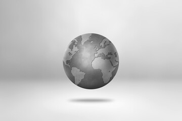 Sticker - Concrete world globe isolated on white background. Symbol of devitalized earth