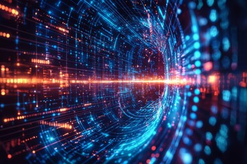 Digital Technology background of data and network