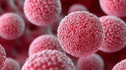Poster - Detailed Medical Illustration of Red Blood Cells Under Microscope View