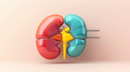 Poster - Detailed Anatomy of the Human Kidney A Cross-Sectional Illustration for Education