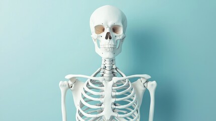 Poster - Detailed Illustration of Human Skeleton Clavicle Bones Understanding Anatomy and Function