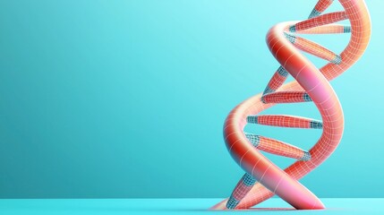 Aufkleber - Abstract Polygonal Wireframe DNA Molecule A Modern Interpretation of Genetic Structures