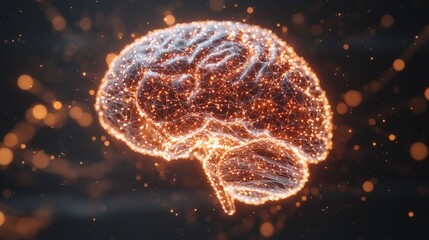 Poster - Exploring the Human Brain Neural Networks Illuminated Against a Black Background