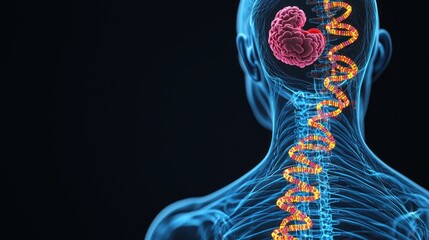 Aufkleber - Exploring the Connection Between DNA, the Brain, and the Human Spine A Journey into Neuroscience