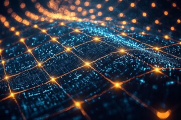 Digital Technology background of data and network