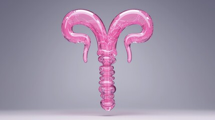 Aufkleber - Rendered Medically Accurate Illustration of the Human Uterus in Vibrant Pink Design