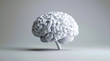 Poster - Intricate 3D Brain Model Exploring the Art of Geometric Design and Creativity in Sculpture