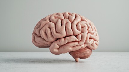 Poster - Artistic Representation of the Human Brain on a White Background A Visual Exploration
