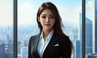 beautiful korean professional business woman manager pretty asian secretary