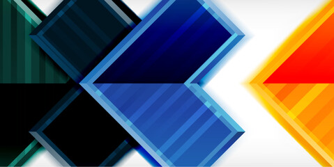 Aufkleber - Arrow symbols created with 3d effects and line texture geometric abstract background